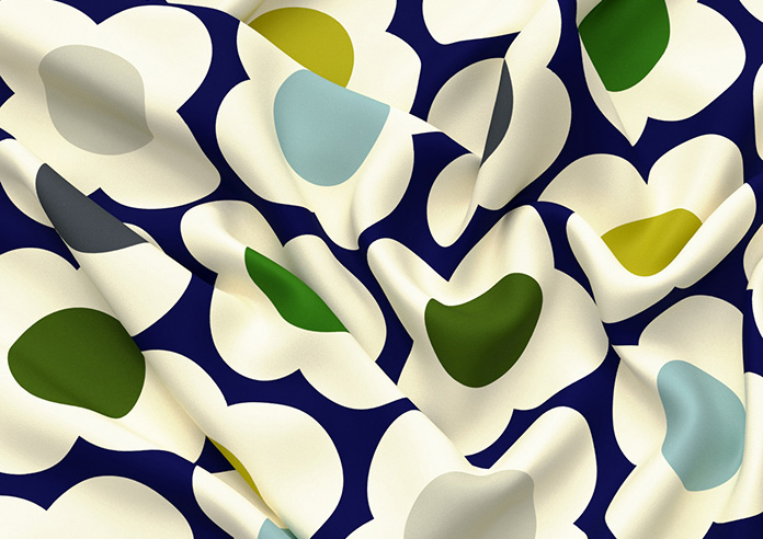 Orla Kiely Spot Flower, Blue Multi - Roman Blind - Image 4